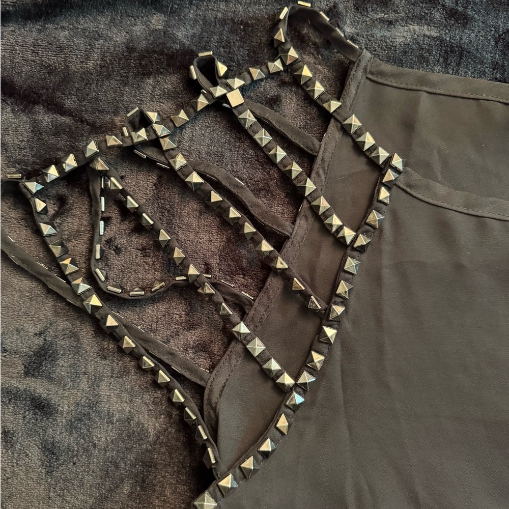 Vocal Black Studded Women's Shirt - Picture 3 of 6